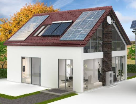 Wärmepumpe in integrierte Sonnenkollektoren integriert