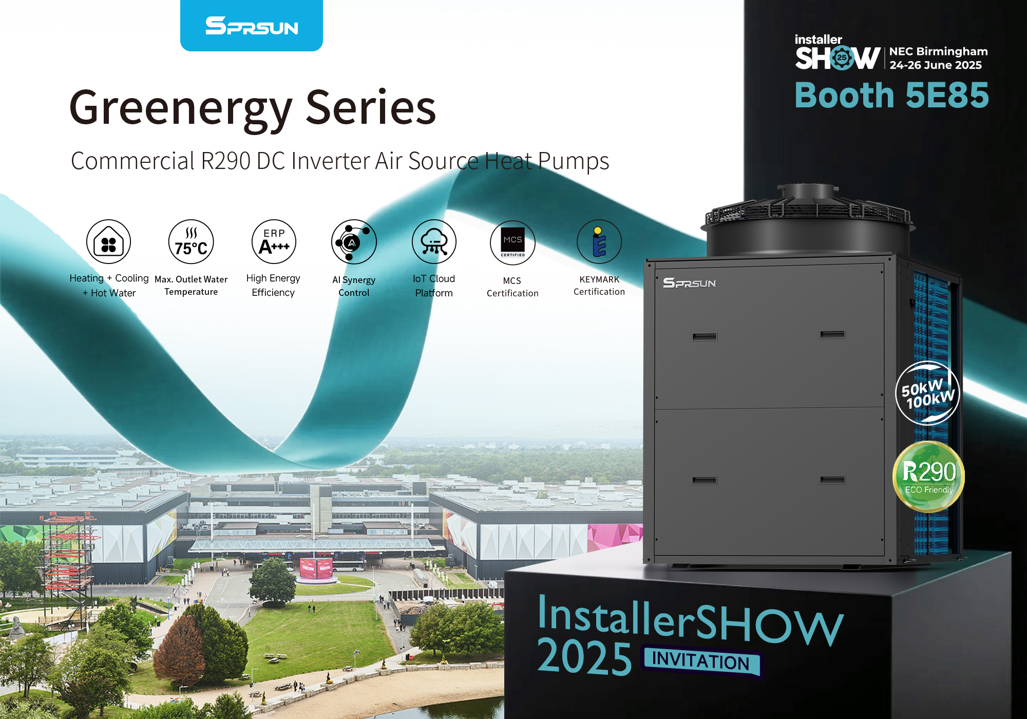 R290 DC Wechselrichter Gewerbe Luftquelle Wärmepumpe